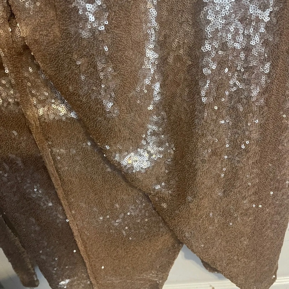 Eloquii 22 Rose Gold Sequin Wrap Dress - Picture 2 of 5